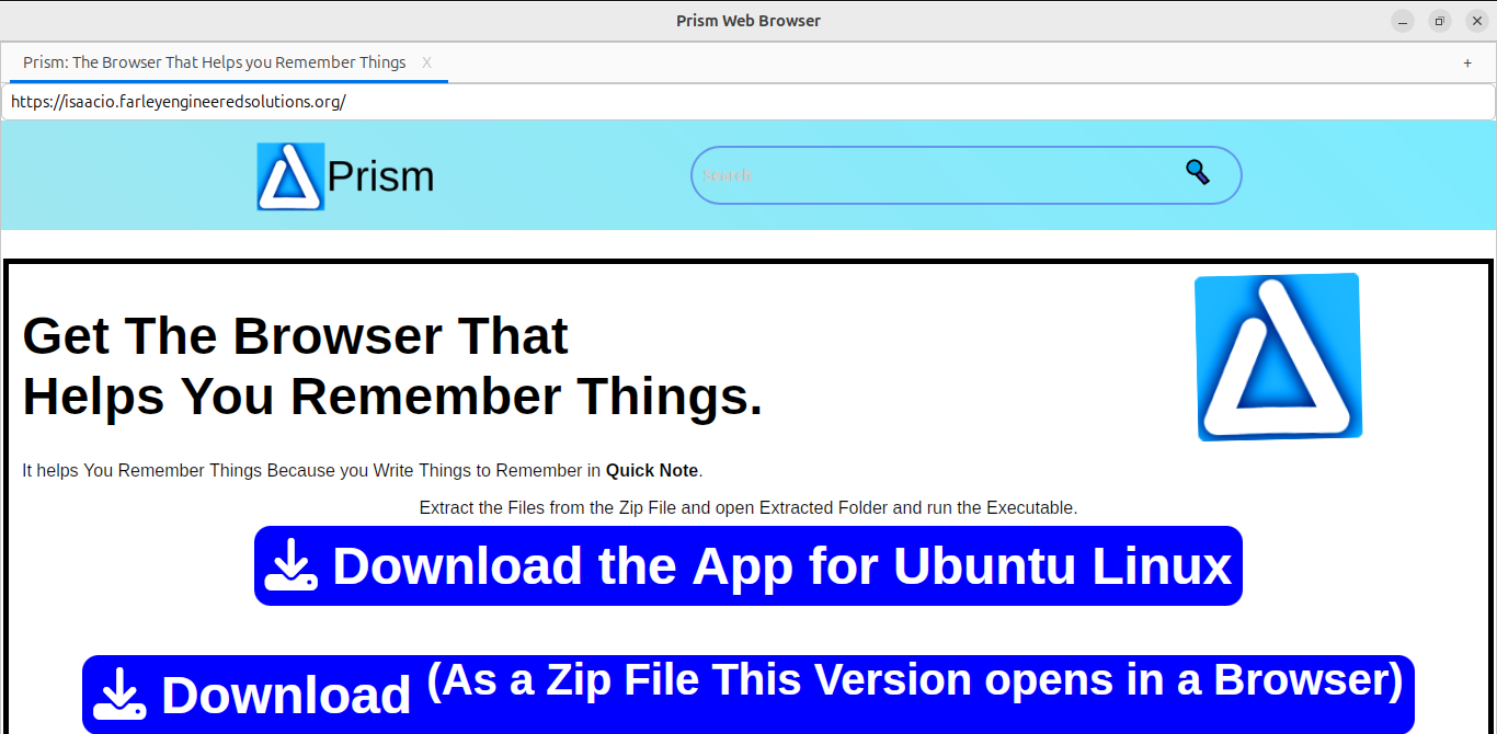 Screenshot of Prism for Ubuntu App